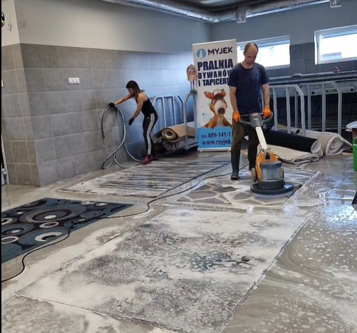 Transmisja LIVE z prania dywanów.